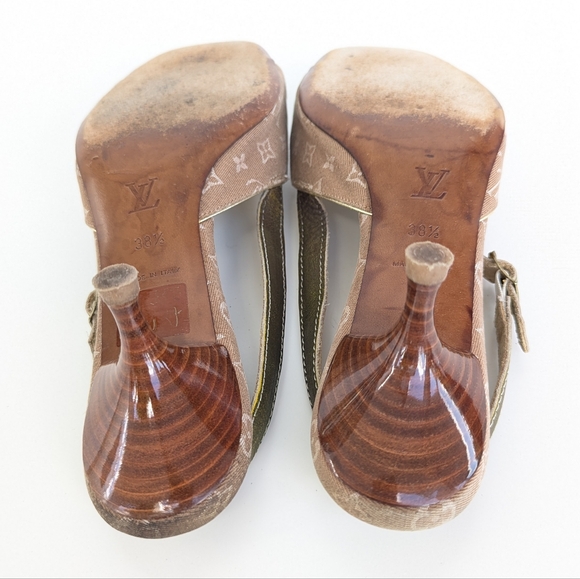 LOUIS VUITTON MONOGRAM WOMEN'S HEELS SANDALS - Picture 9 of 14